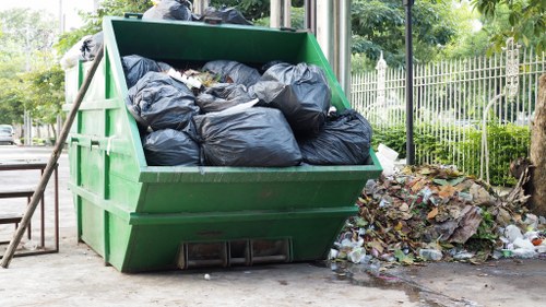 Various furniture items being cleared from a home